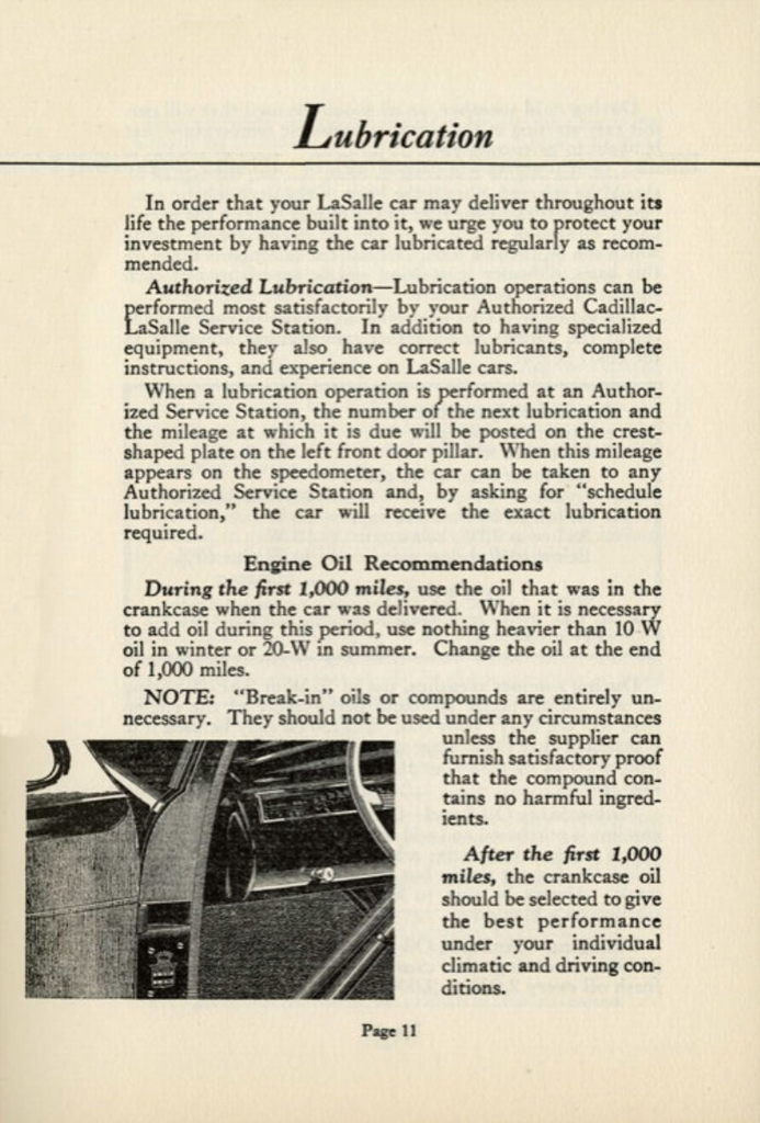 1940 Cadillac LaSalle Operating Hints Page 7